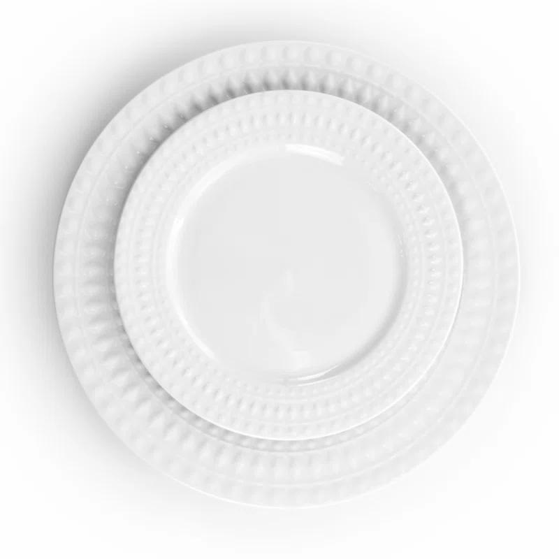 Elama Cara 16 Piece Porcelain China Dinnerware Set - Service for 4