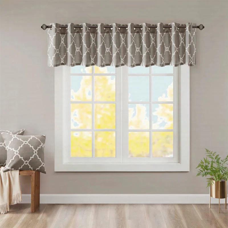 Madison Park Fretwork Print Grommet Top Window Curtain Panel
