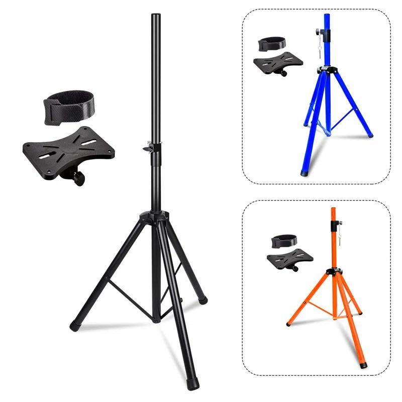 Inbox Zero 5 Core Speaker Stand Tripod Heavy Duty Adjustable Up to 72 Inch DJ Studio Monitor Stands Pole Mount