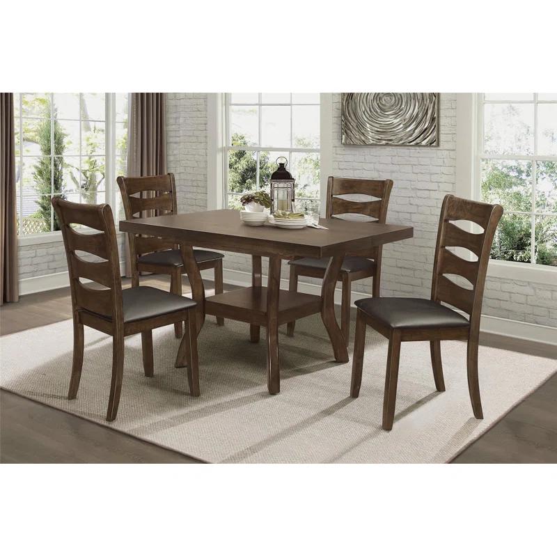 Red Barrel Studio® Transitional Dining Table with Lower Display Shelf and Extension Leaf for Dining Room & Reviews | Wayfair