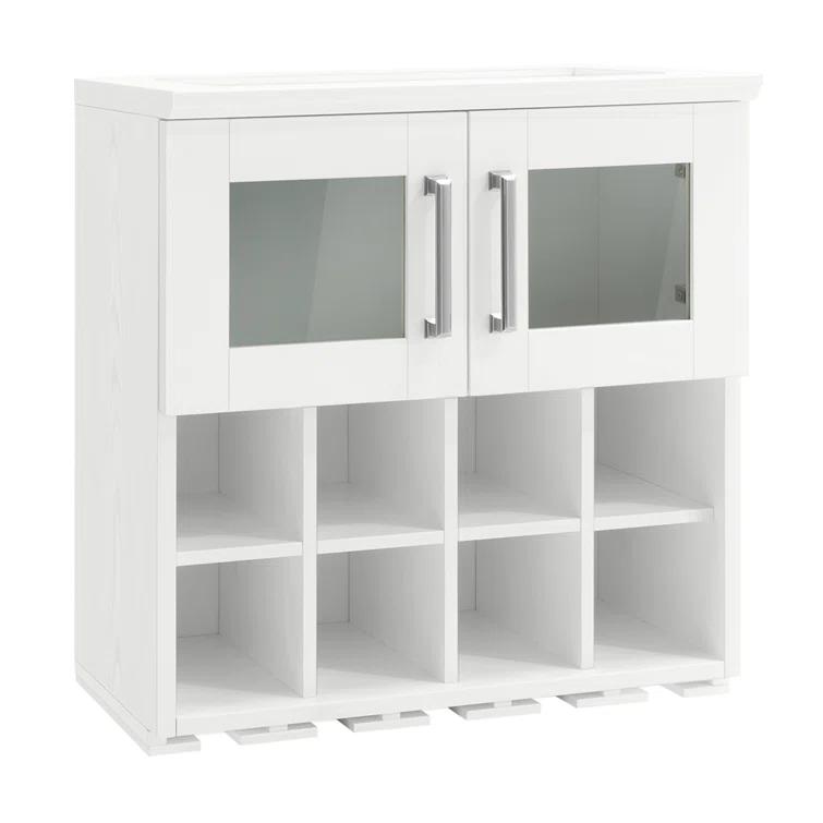 NewAge Products 8 Bottle Wall Mounted Wine Bottle & Glass Rack