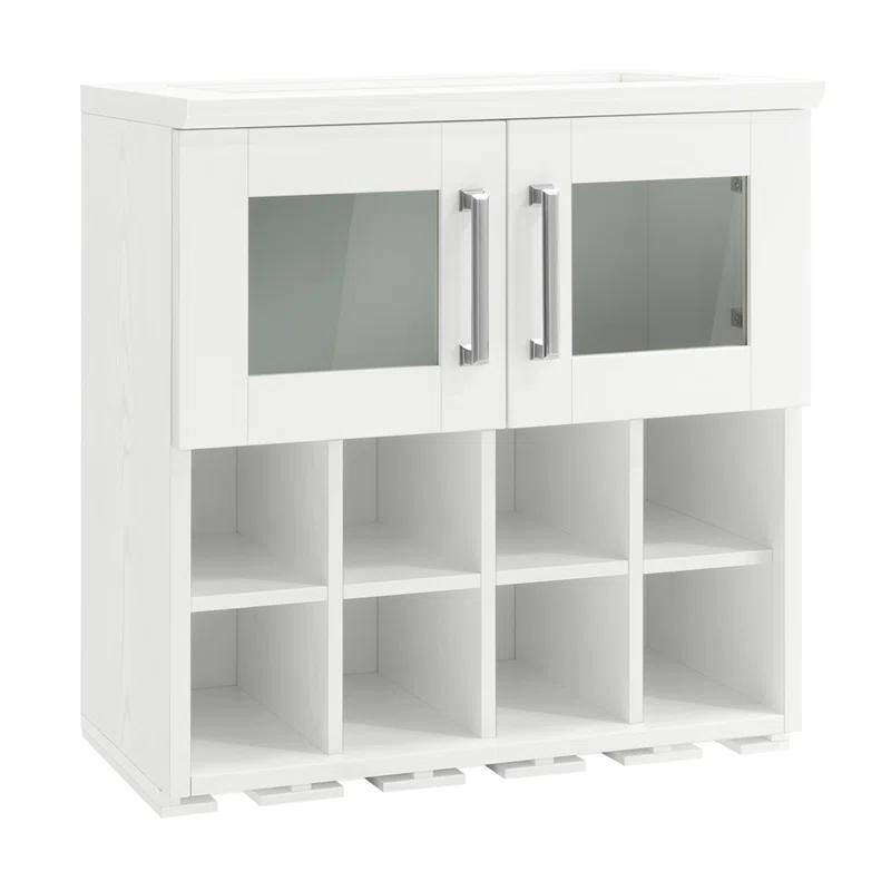 NewAge Products 8 Bottle Wall Mounted Wine Bottle & Glass Rack