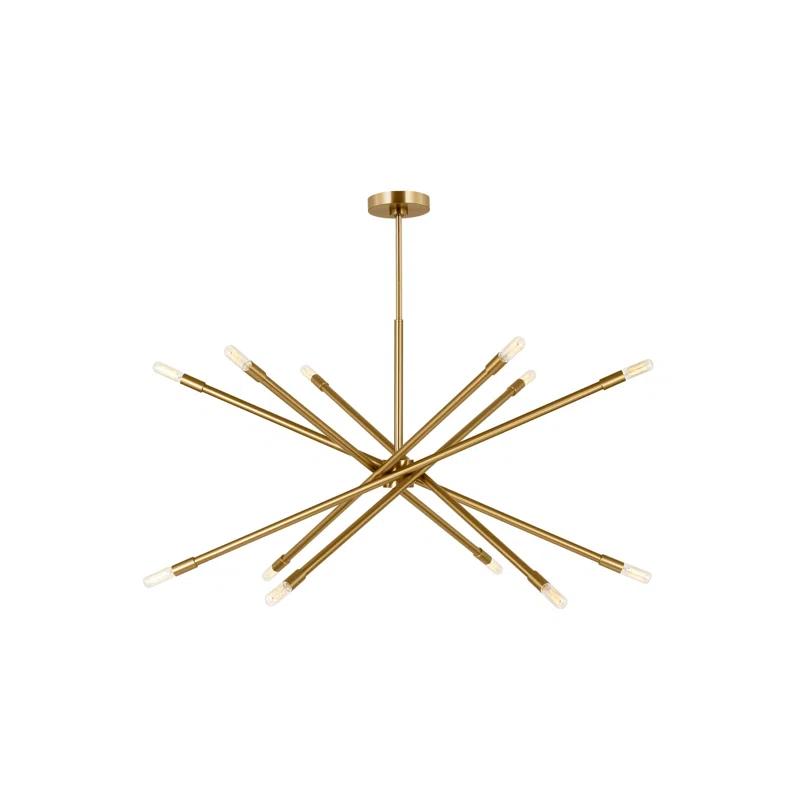 Mercer41 12 - Light Dimmable Sputnik Modern Linear Chandelier