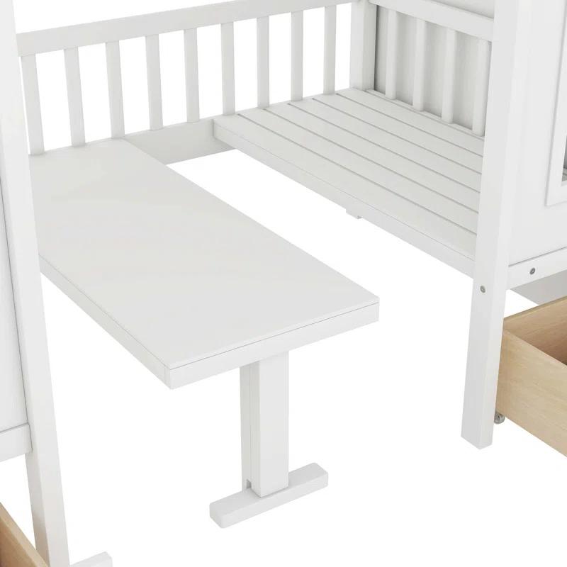 Greenhome Trade Bunk Bed With Changeable Table, Bunk Bed Turn Into Upper Bed And Down Desk