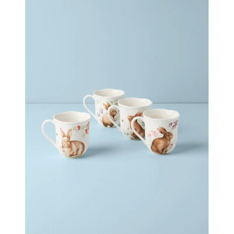 Lenox Butterfly Meadow Bunny 4Pc Mugs