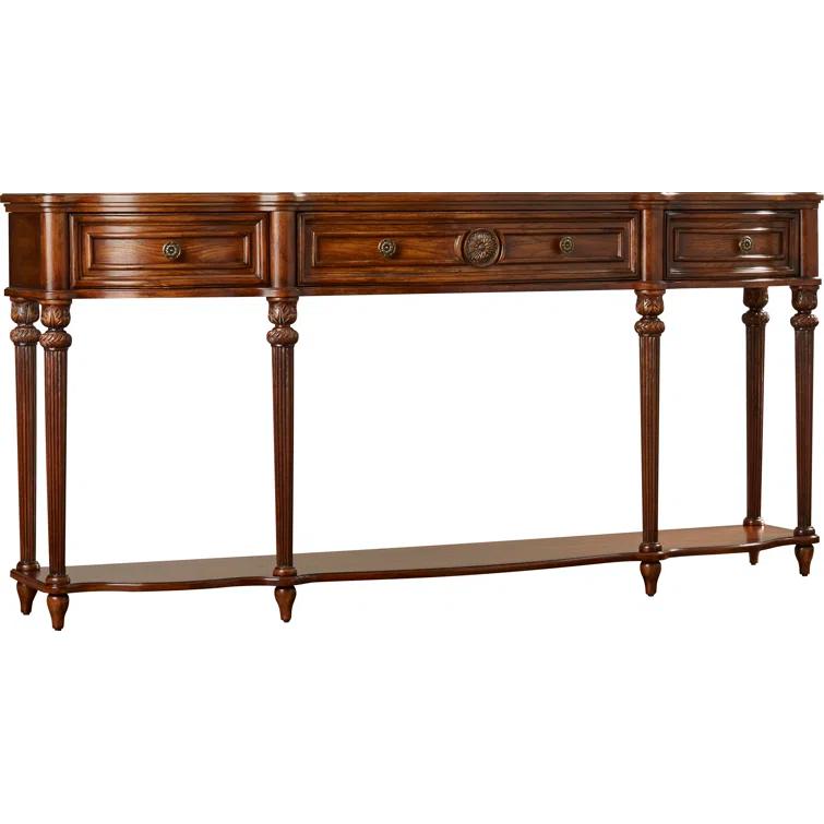 Vintage Oak 72" Console Table with Storage