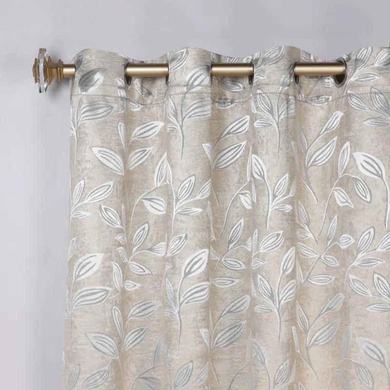 Superior Modern Bohemian Leaves Polyester Machine Washable Room Darkening Blackout Curtains by Superior (Set of 2)