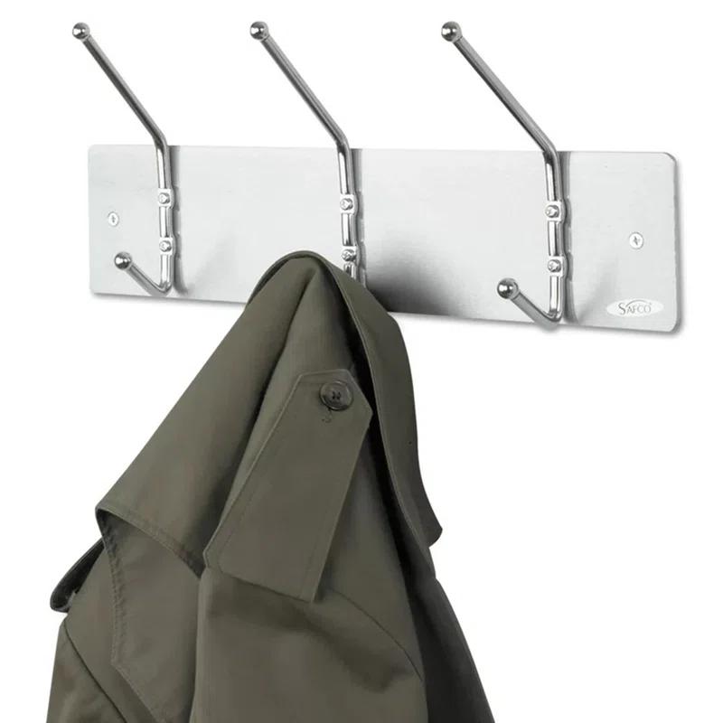 3 Hook Ball-Tipped Double-Hook Wall Mounted Coat Rack
