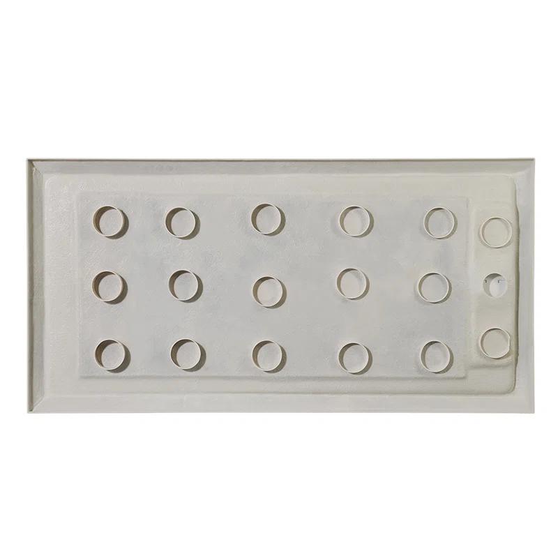 OVE Decors 72" x 36" Rectangle Shower Base Pan, White Acrylic, Hidden Side Drain, Reversible Design