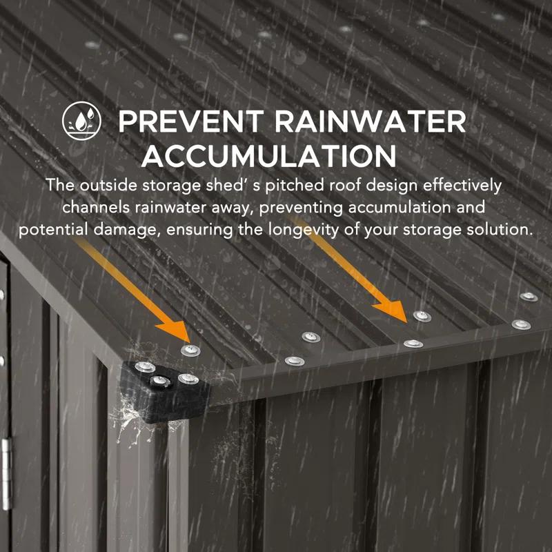 Sunjoy Sunjoy Outdoor Storage Shed 10 x 20 ft. Carport, Patio Metal Utility Large Storage Shed Garage with 2 Doors and 4 Vents, for Car, Truck, Bike, Garbage Can, Tool, Lawnmower