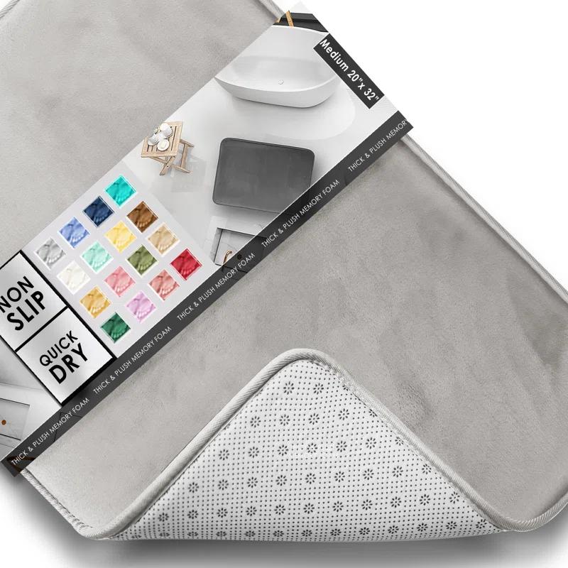 Clara Clark Ultra Soft and Absorbent Memory Foam Bath Rug Set with Non-Slip Backing