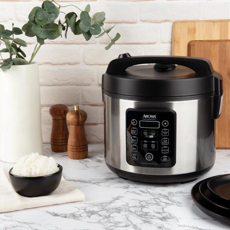 Aroma SmartCarb® 10-Cup (Uncooked) / 20-Cup (Cooked) Cool Touch Rice Cooker, Stainless Steel, 5 Qt & Reviews | Wayfair
