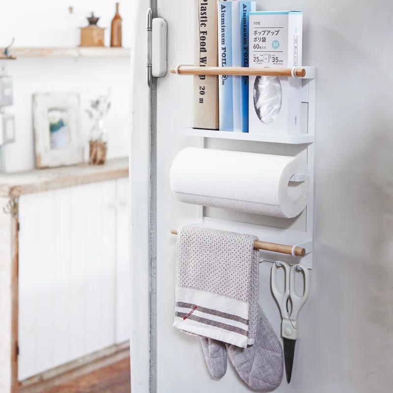 Yamazaki Tosca White Magnetic Kitchen Organization Rack