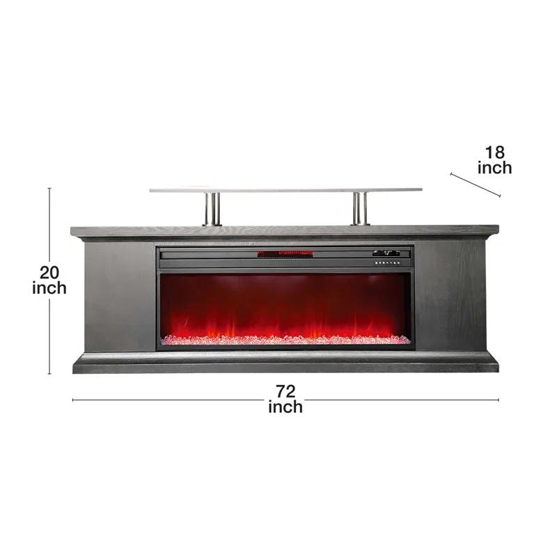 Lifesmart TV Stand for TVs up to 72" with Electric Fireplace Included