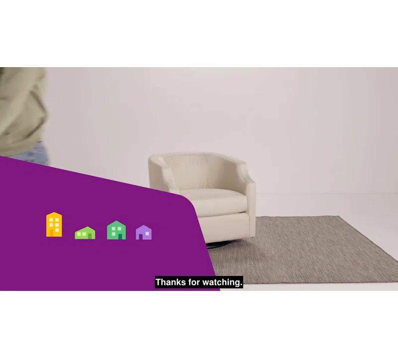 Three Posts™ Debbie Polyester Swivel Barrel Chair