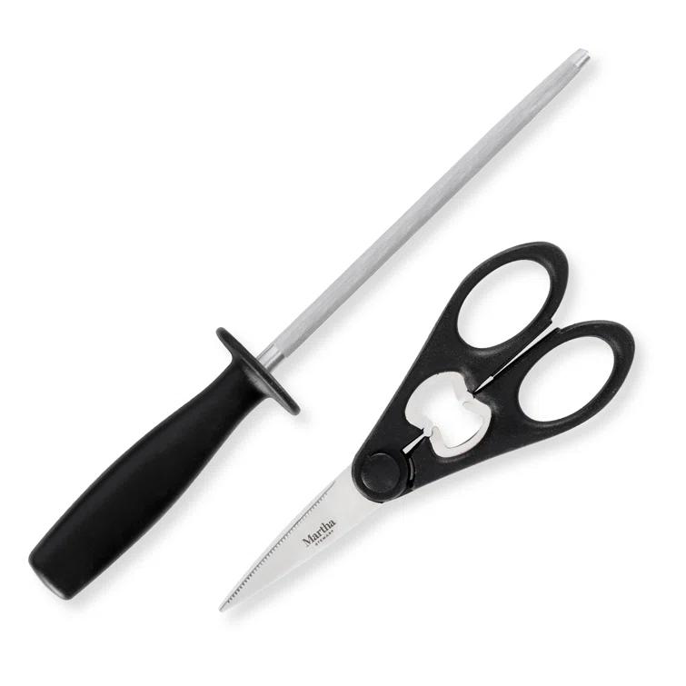 Martha Stewart Martha Stewart Stainless Steel 14 Piece Cutlery And Knife Block Set In Black