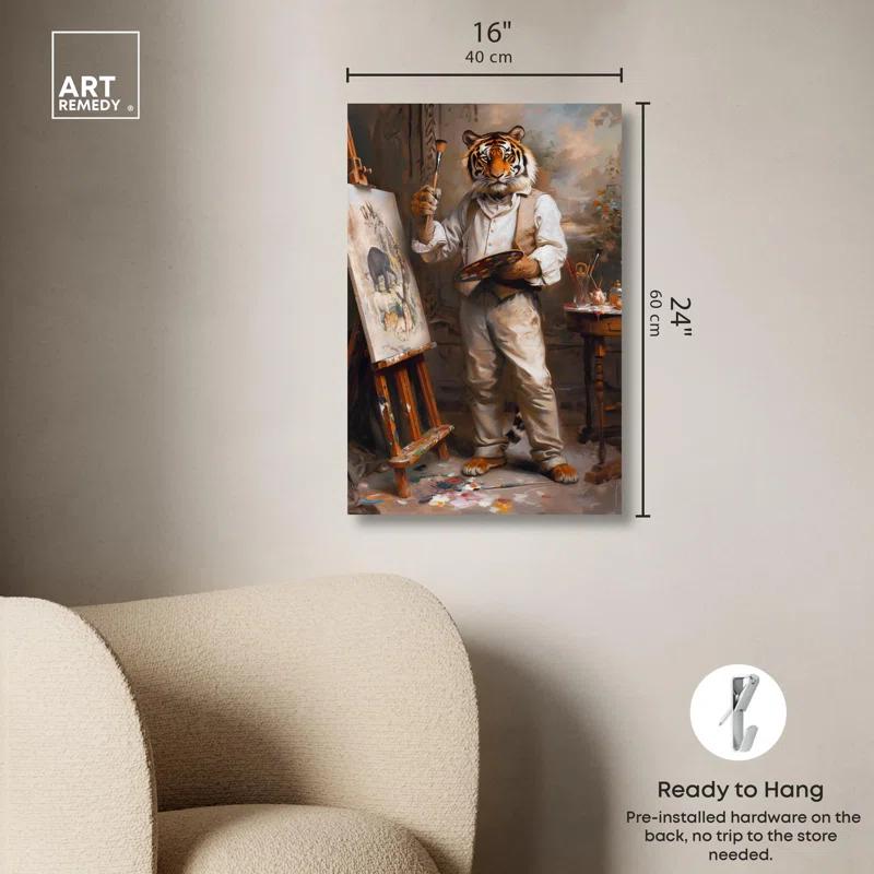 Art Remedy Painterly Tiger Canvas Vintage Portraits by Art Remedy