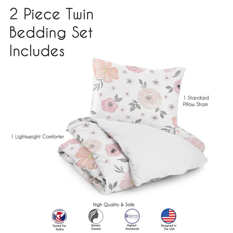 Sweet Jojo Designs Watercolor Microfiber Comforter Set