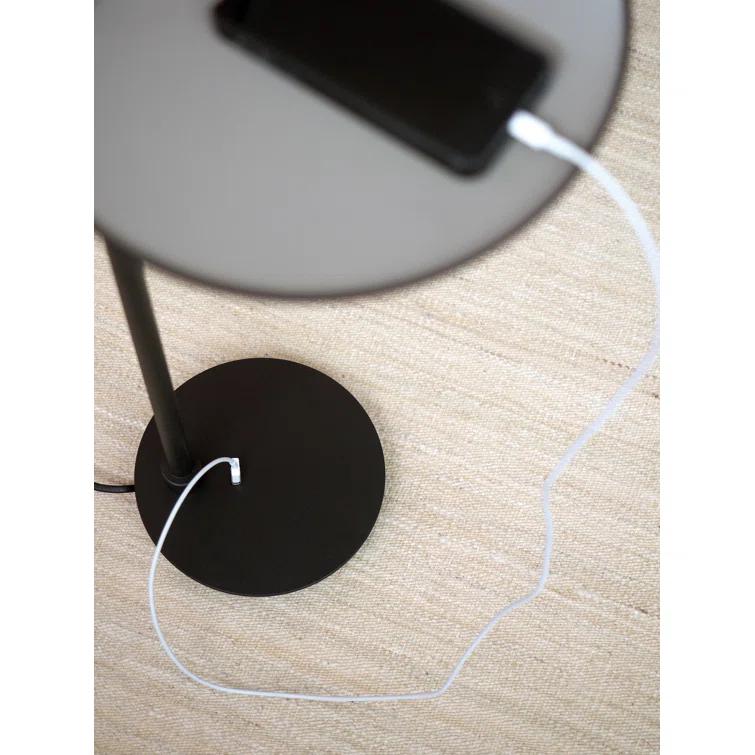 Bover Drop 51.57'' Ebony Black Task Floor Lamp with USB