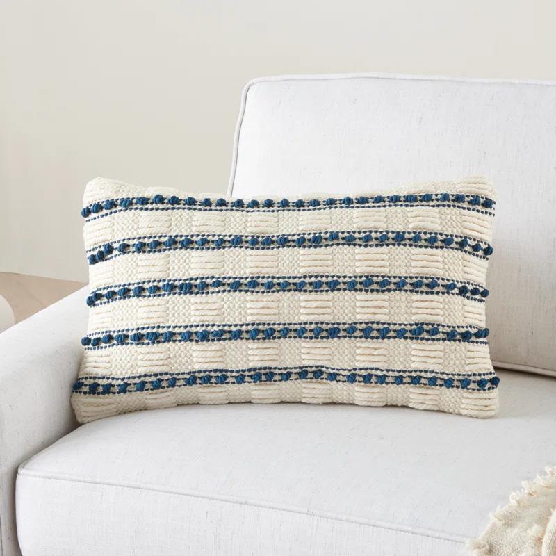 Mina Victory GC384-012020 Textured Cotton Blend Throw Pillow