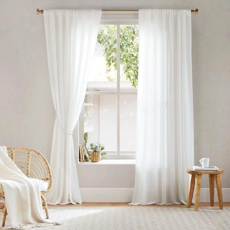 Madison Park Lexus Rod Pocket With Back Tab Privacy Curtain Pair