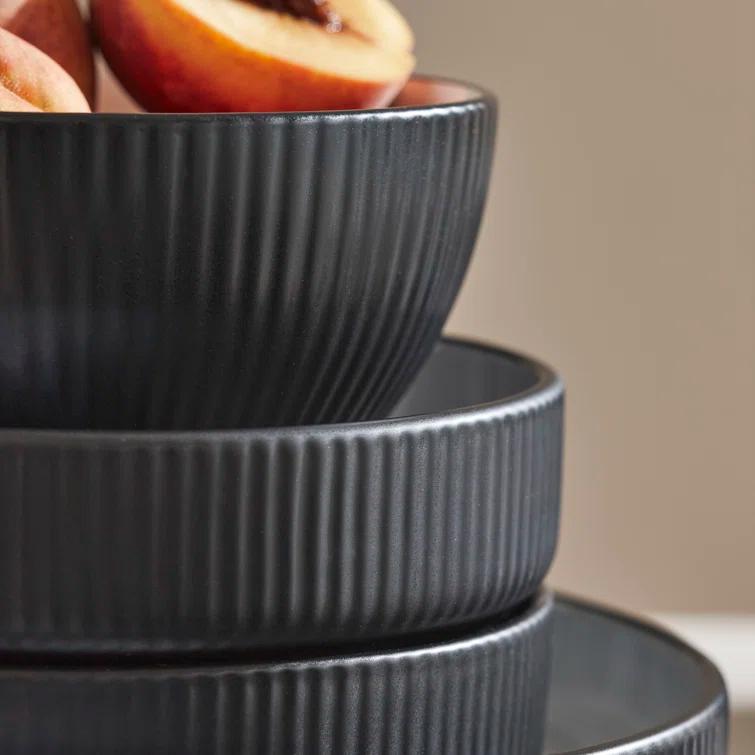 Christian Siriano Christian Siriano Larosso 12-Piece Dinnerware Set with Dinner Bowls and Pasta Bowls, Stoneware