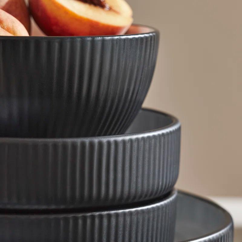 Christian Siriano Christian Siriano Larosso 12-Piece Dinnerware Set with Dinner Bowls and Pasta Bowls, Stoneware