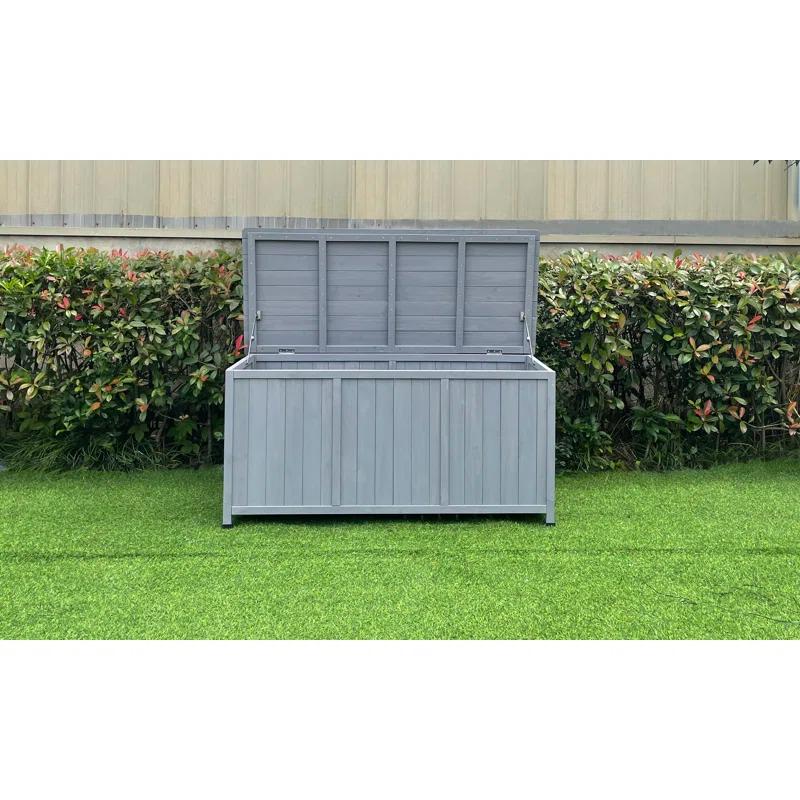 Hanover Hanover 50'' W 60 Gallons Water Resistant Solid + Manufactured Wood Fir Deck Box in Gray