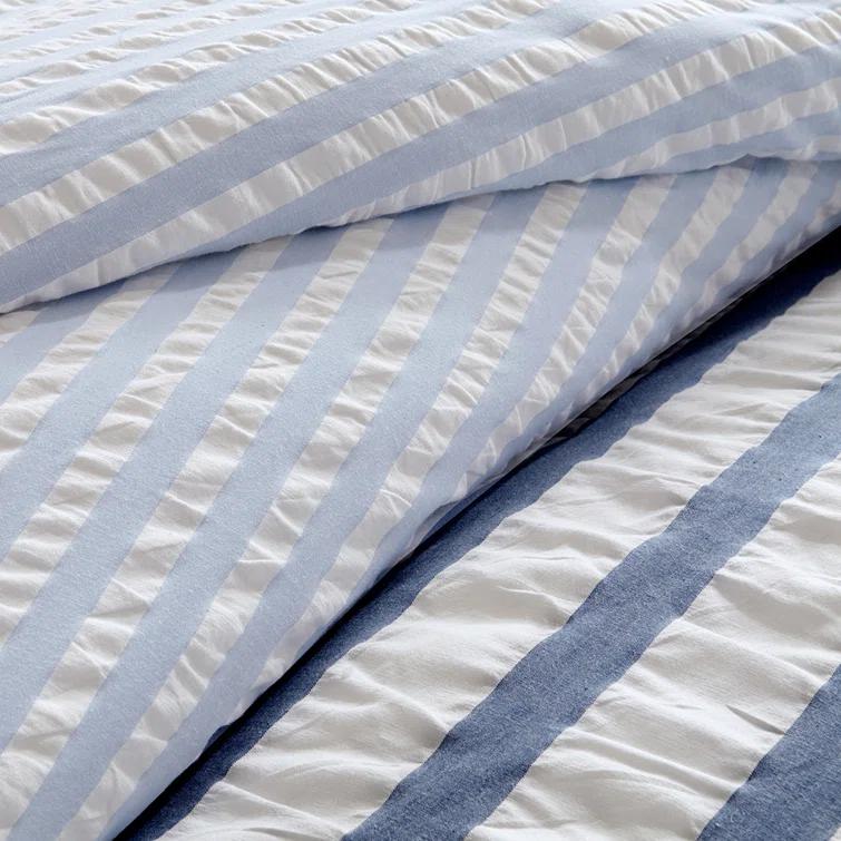 Gracie Mills Santiago Seersucker Striped Cotton Comforter Set