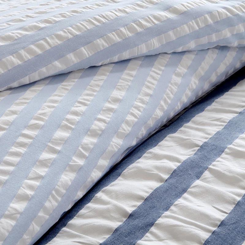 Gracie Mills Santiago Seersucker Striped Cotton Comforter Set