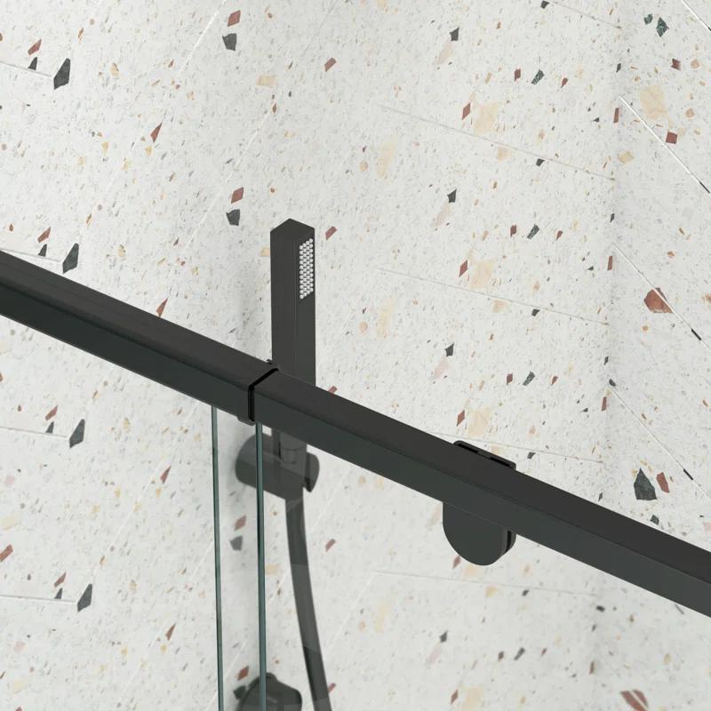 38-42" W x 71" H Flush Glass Shower Door Reversible Installation