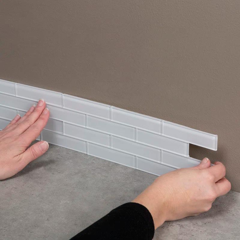 Aspect Aspect Peel and Stick Matted Glass Backsplash Kit in Frost for Kitchen and Bathrooms (15 sq ft Kit)