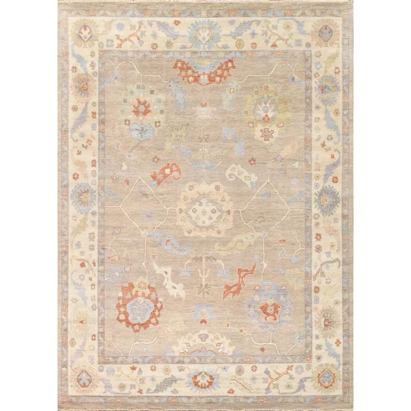 Pasargad Oushak Hand Knotted Wool Floral Rug