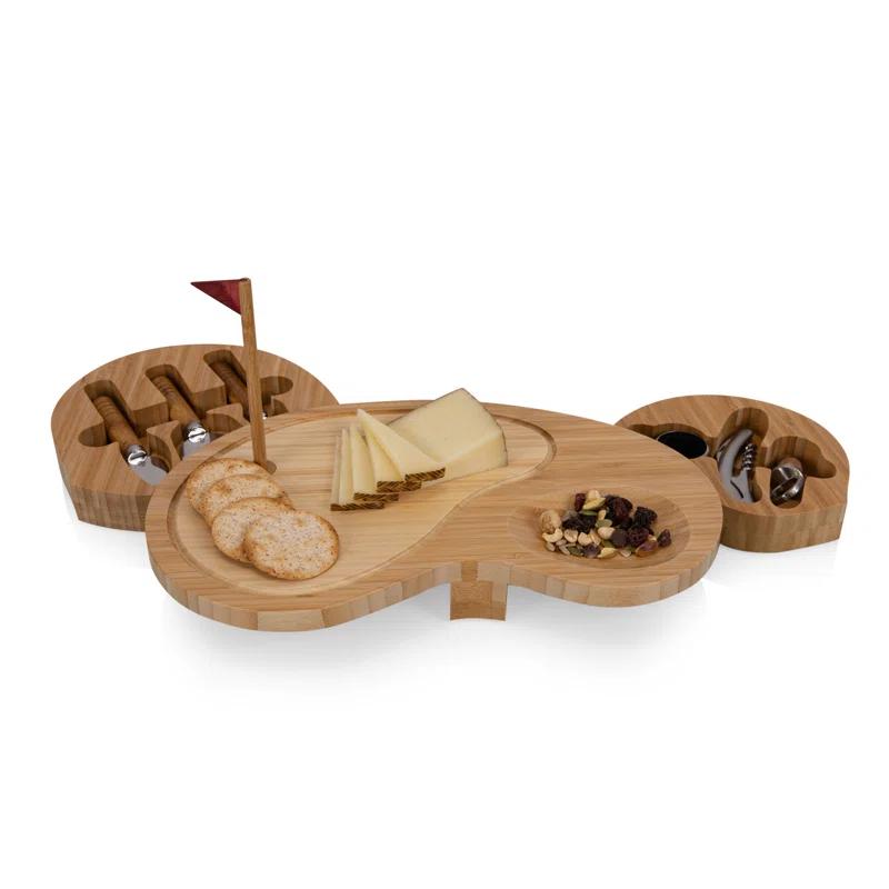 Millwood Pines Sand Trap Golf Gift Cheese Board & Knife Set - Novelty Charcuterie Board with Cheese Knife Set - Cheese Boards Charcuterie Boards - Serving Platter Enoch