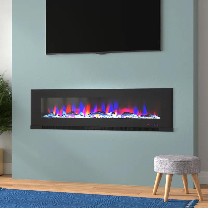 Cambridge Cambridge Wall Mount Electric Fireplace Heater with Remote Control for Indoor Use in Living Room, Bedroom, Home Office