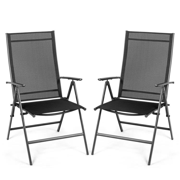 Corrigan Studio® Set Of 2 Adjustable Portable Patio Folding Dining Chair Recliners