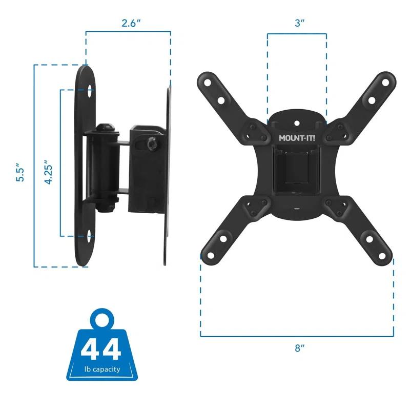 Mount It Compact Full Motion TV Wall Mount - For Tvs Up To 50"