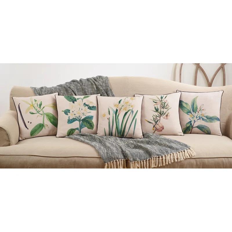 Saro Floriculture Collection Floral Throw Pillow