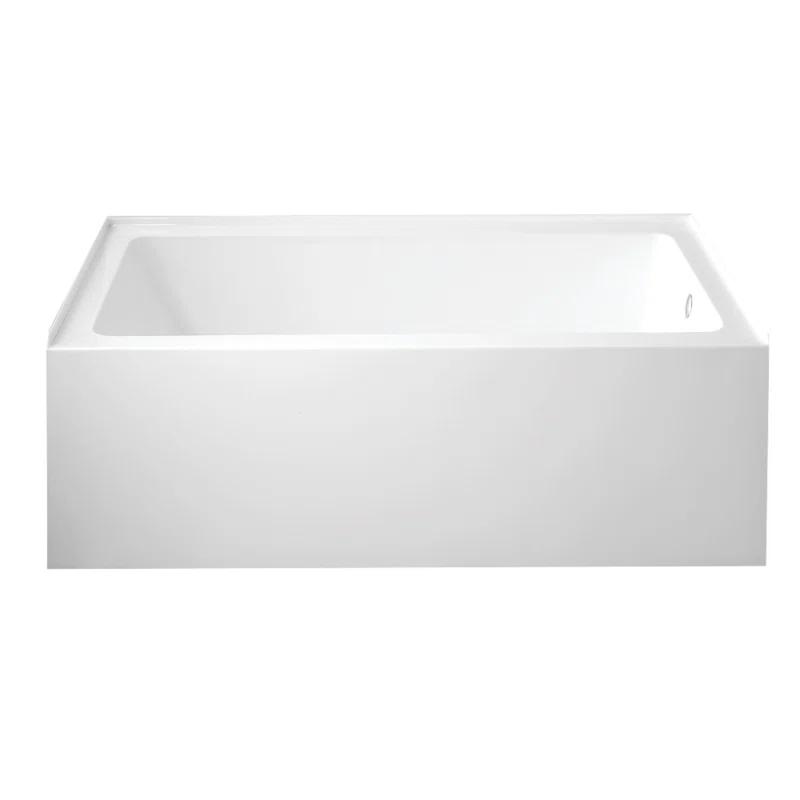 Kingston Brass VTAP6032R22C Kingston Brass Aqua Eden 60-Inch Acrylic Rectangular 3-Wall Alcove Tub with Anti-Skid Surface