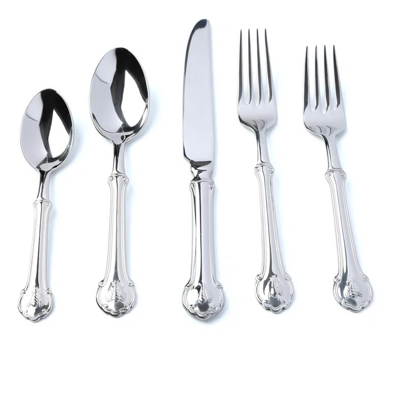 Wallace Wallace Napoleon Bee 45-Piece 18/10 Stainless Steel Flatware Set