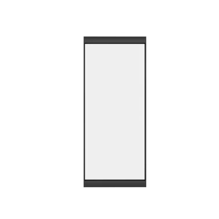 Calhome 40 in. x 84 in. Full Lite Frost Glass Steel Frame Sliding Door with Hardware Kit Hidden Track System
