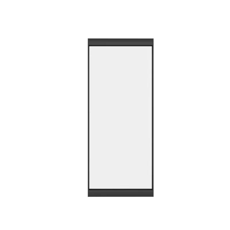 40 in. x 84 in. Full Lite Frost Glass Steel Frame Sliding Door with Hardware Kit Hidden Track System