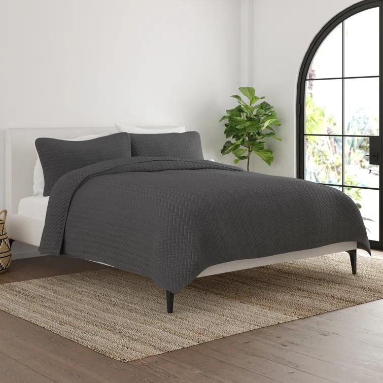 Becky Cameron Antora Microfiber Modern & Contemporary Coverlet / Bedspread Quilt Set