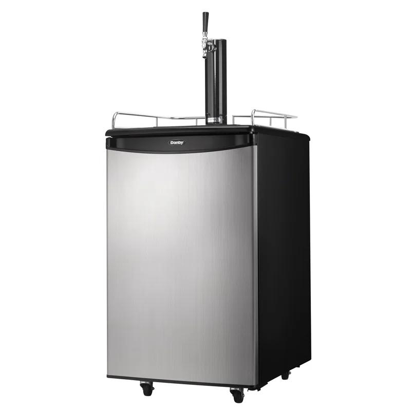 Danby Danby 5.4 Cubic Feet Silver Single Tap Half Barrel (Full Size) Freestanding Kegerator with Adjustable Temperature