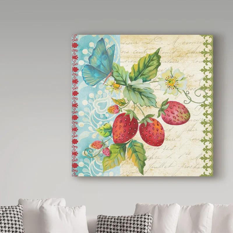 Trademark Fine Art Jean Plout " Vintage Fruit Strawberries " by Jean Plout