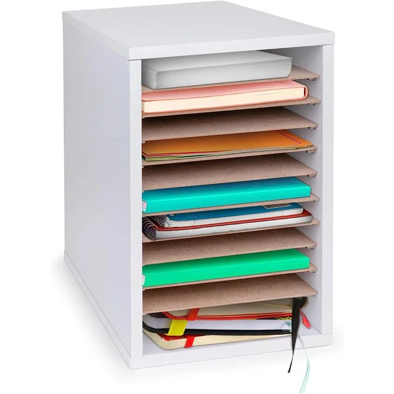AdirOffice Manufactured Wood Compartment Organizer Literature Sorter Organizer