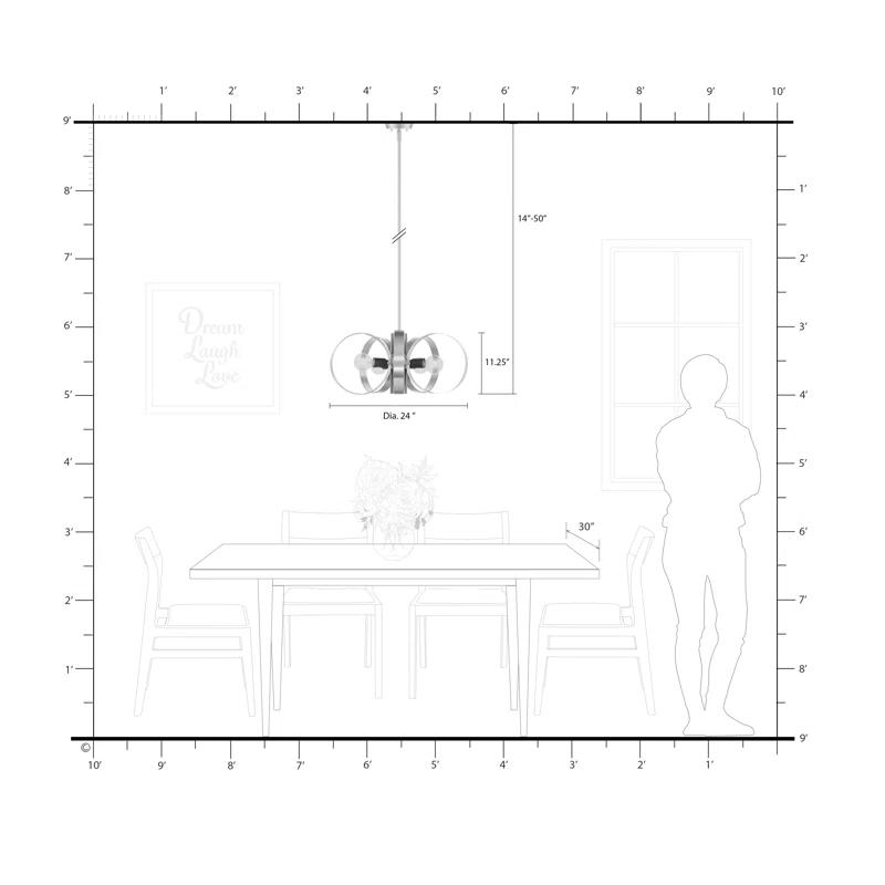 Babara 6 - Light Dimmable Geometric Chandelier