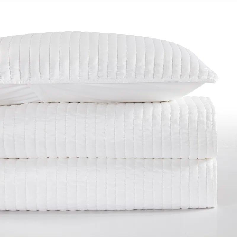 Indigo Hill by HiEnd Accents Satin Channel Silky Satin Design Solid Color Classic Modern Quilt Set