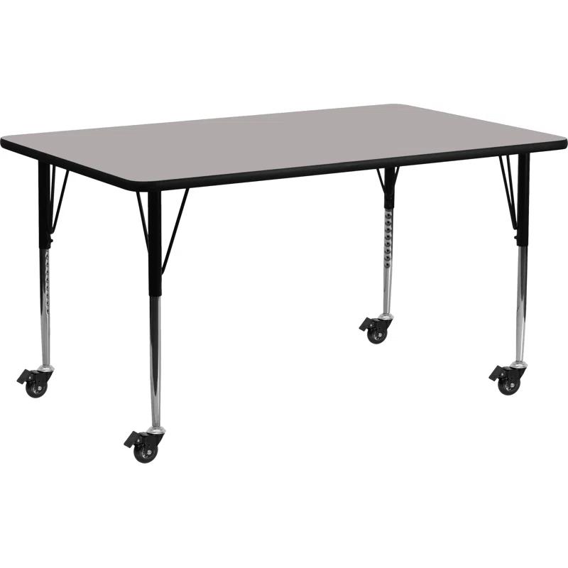 Flash Furniture Goddard Mobile 24''W x 48''L Rectangular HP Laminate Activity Table - Adjustable Legs