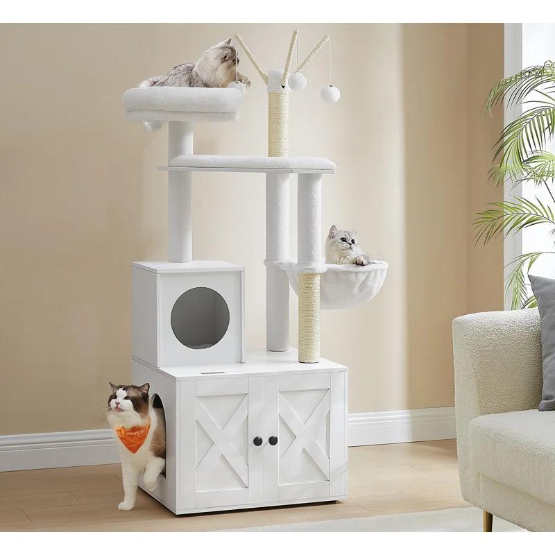 Archie & Oscar™ 55.1" Cat Tree with Litter Box Enclosure